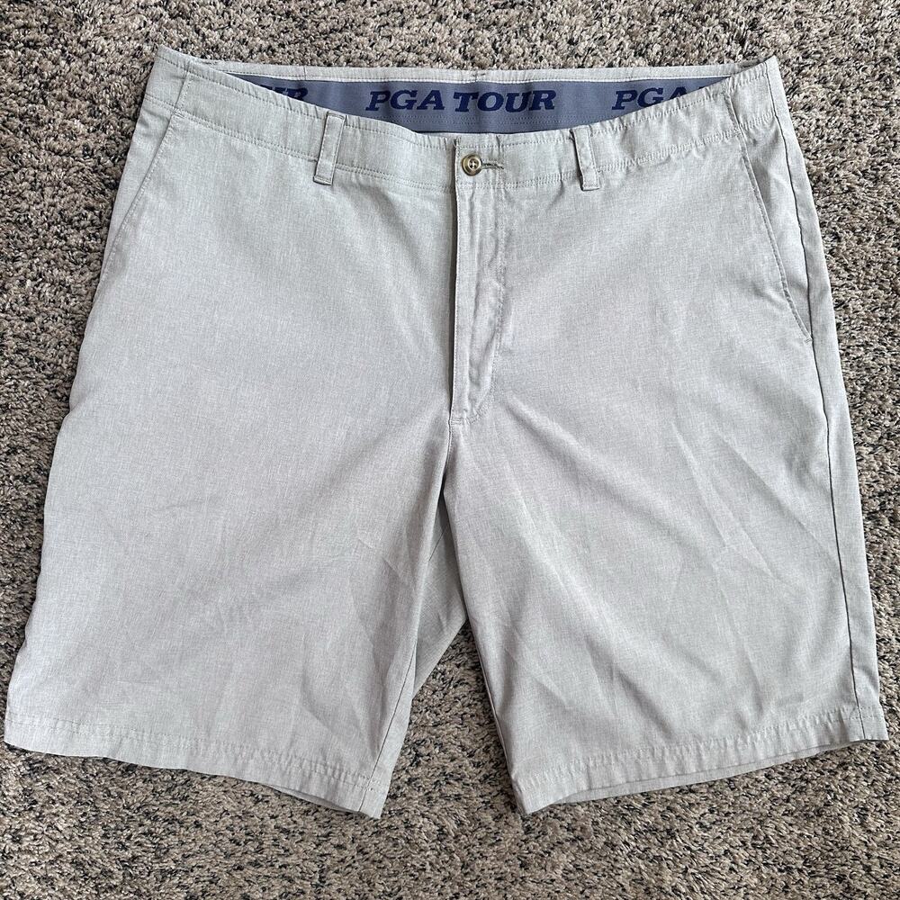 PGA Tour Golf Shorts, Gray Size 38